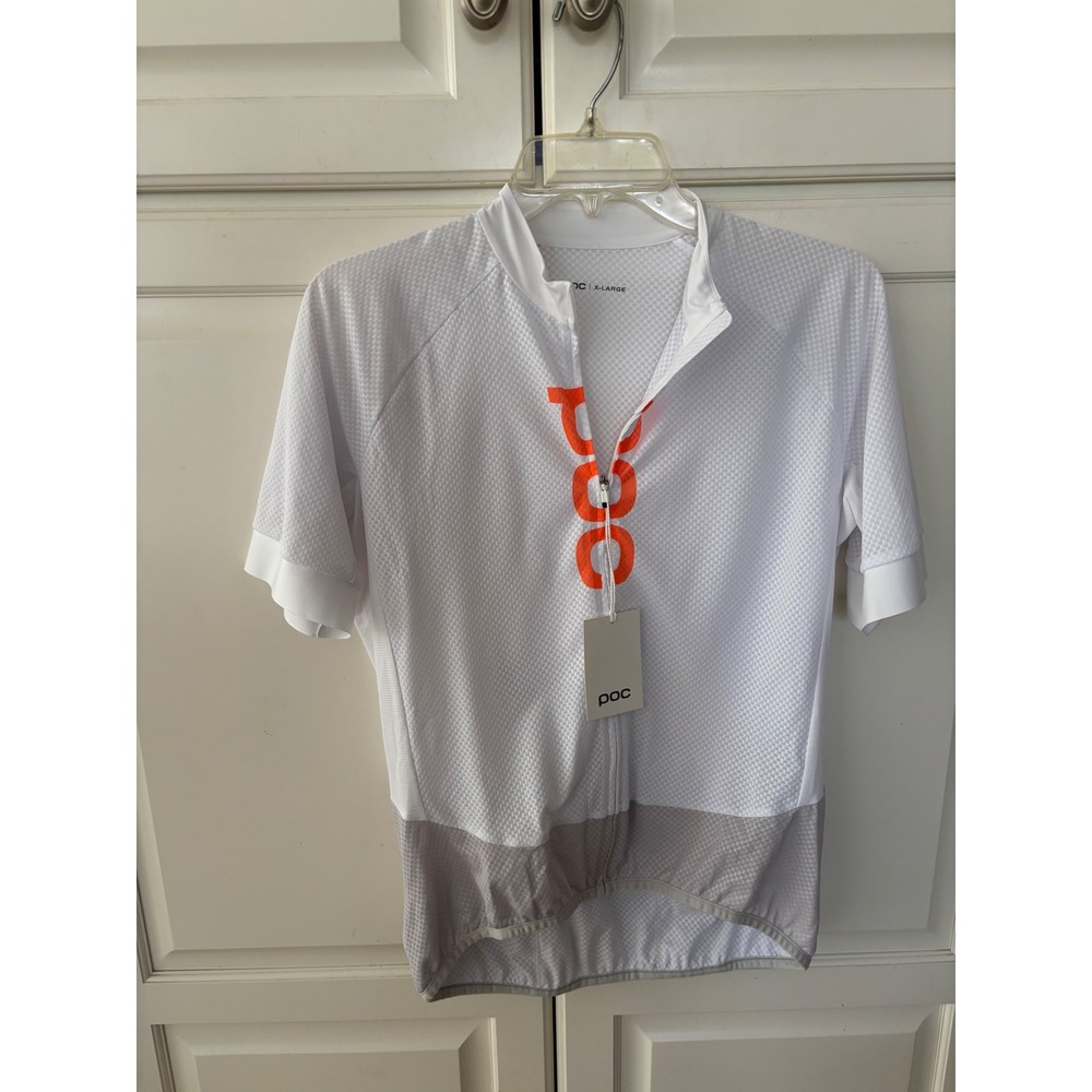 POC Womens Essential Road Logo Jersey White Granite Grey PC533008396XLG1 XL